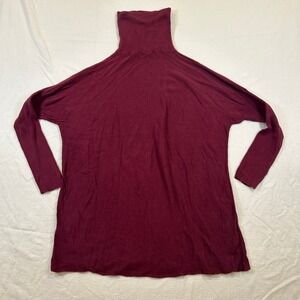 Gaiam Womens Organic Cotton Bamboo Viscose Turtleneck Sweater Burgundy Small
